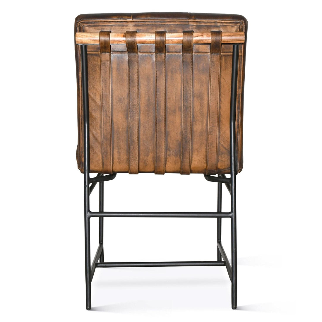 Brisbane 19" Stockton Leather Dining Chair in Antique Whiskey - Home Trends & Design