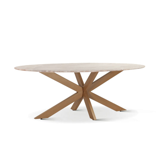 Pasadena Iron and Marble Oval Dining Table - Home Trends & Design