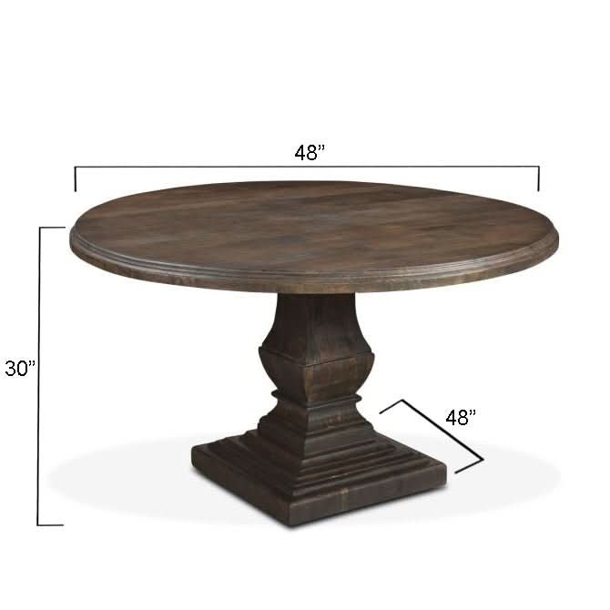 Toulon 48" Weathered Mango Round Dining Table - Home Trends & Design