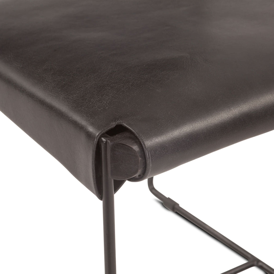 Melbourne Black Leather and Iron Dining Chair - Home Trends & Design