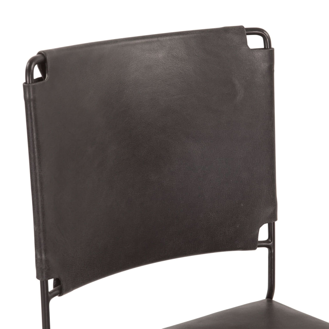 Melbourne Black Leather and Iron Dining Chair - Home Trends & Design