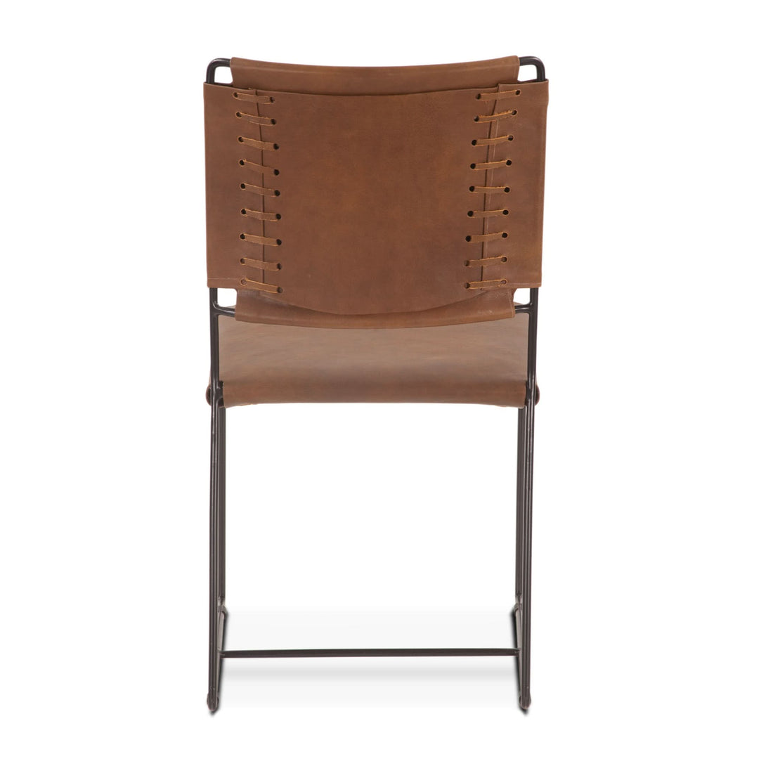 Melbourne Brown Leather and Iron Dining Chair - Home Trends & Design