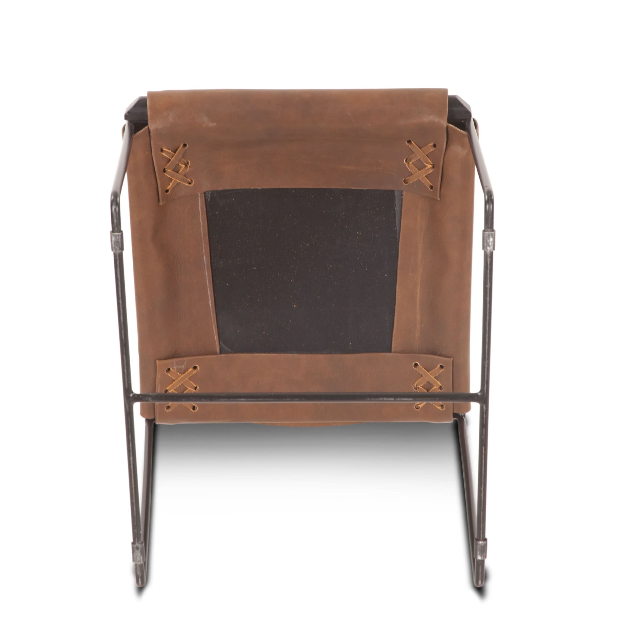 Melbourne Brown Leather and Iron Dining Chair - Home Trends & Design