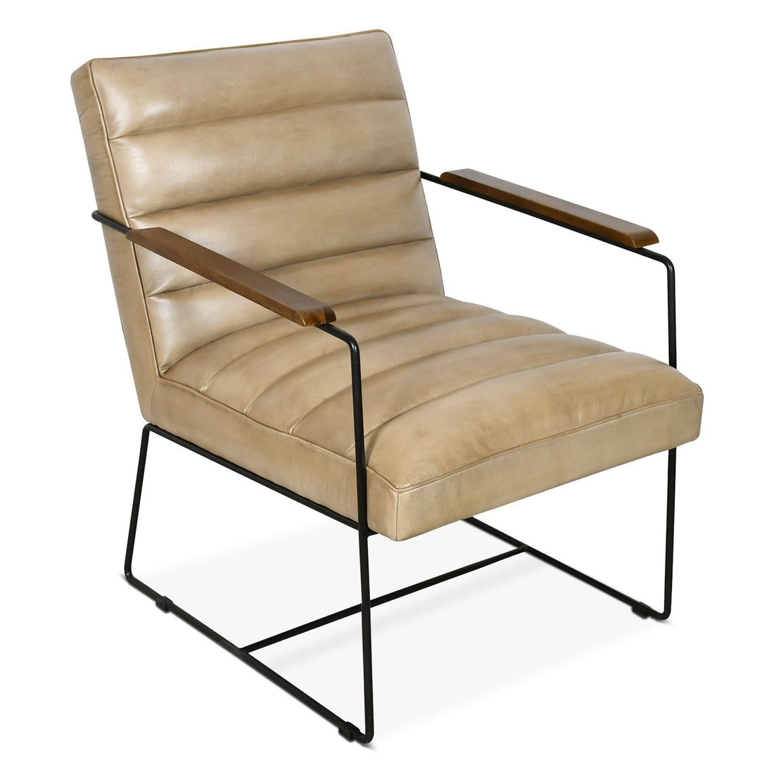 Melbourne Mid - Century Modern Accent Chair in Antique Ivory - Home Trends & Design