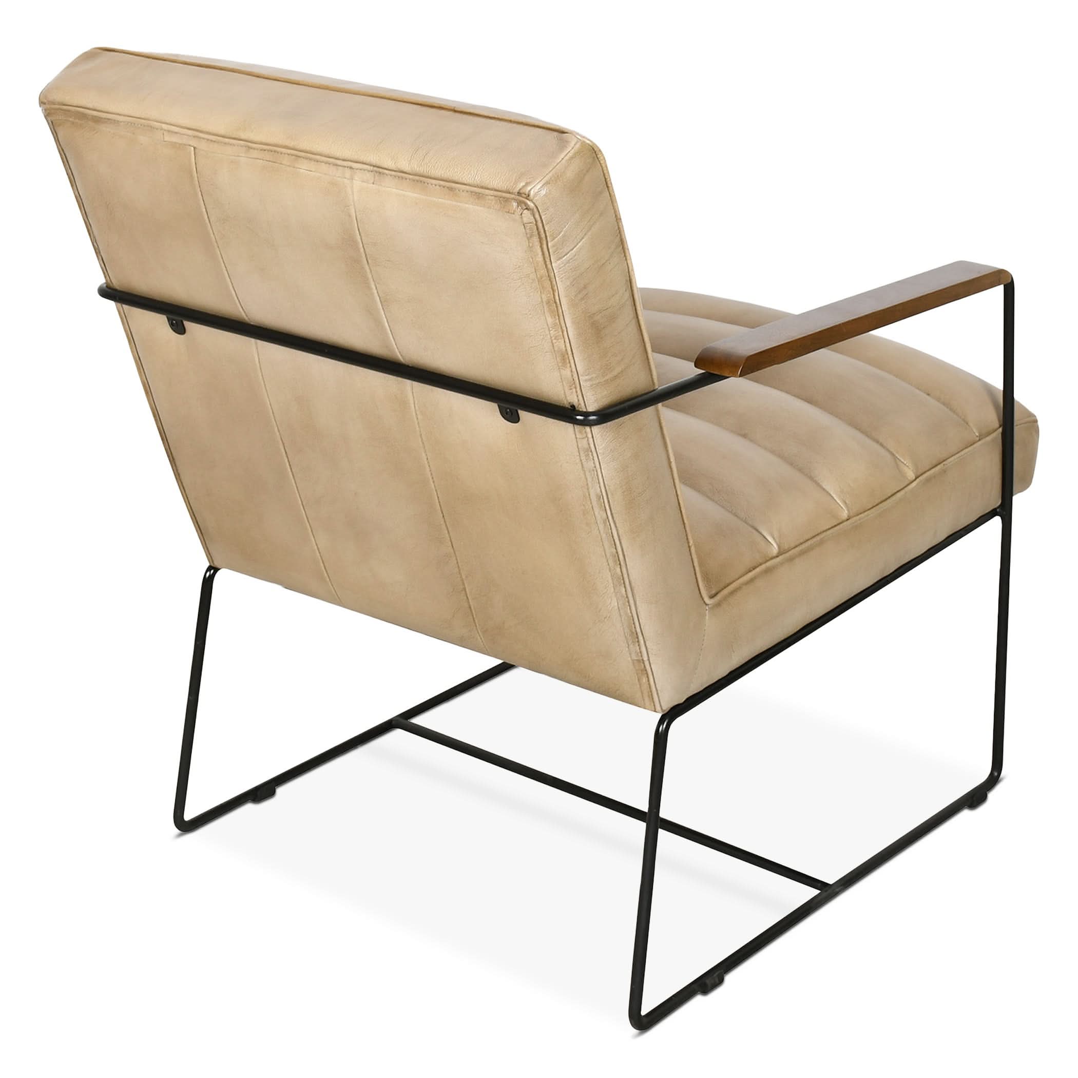 Melbourne Mid - Century Modern Accent Chair in Antique Ivory - Home Trends & Design