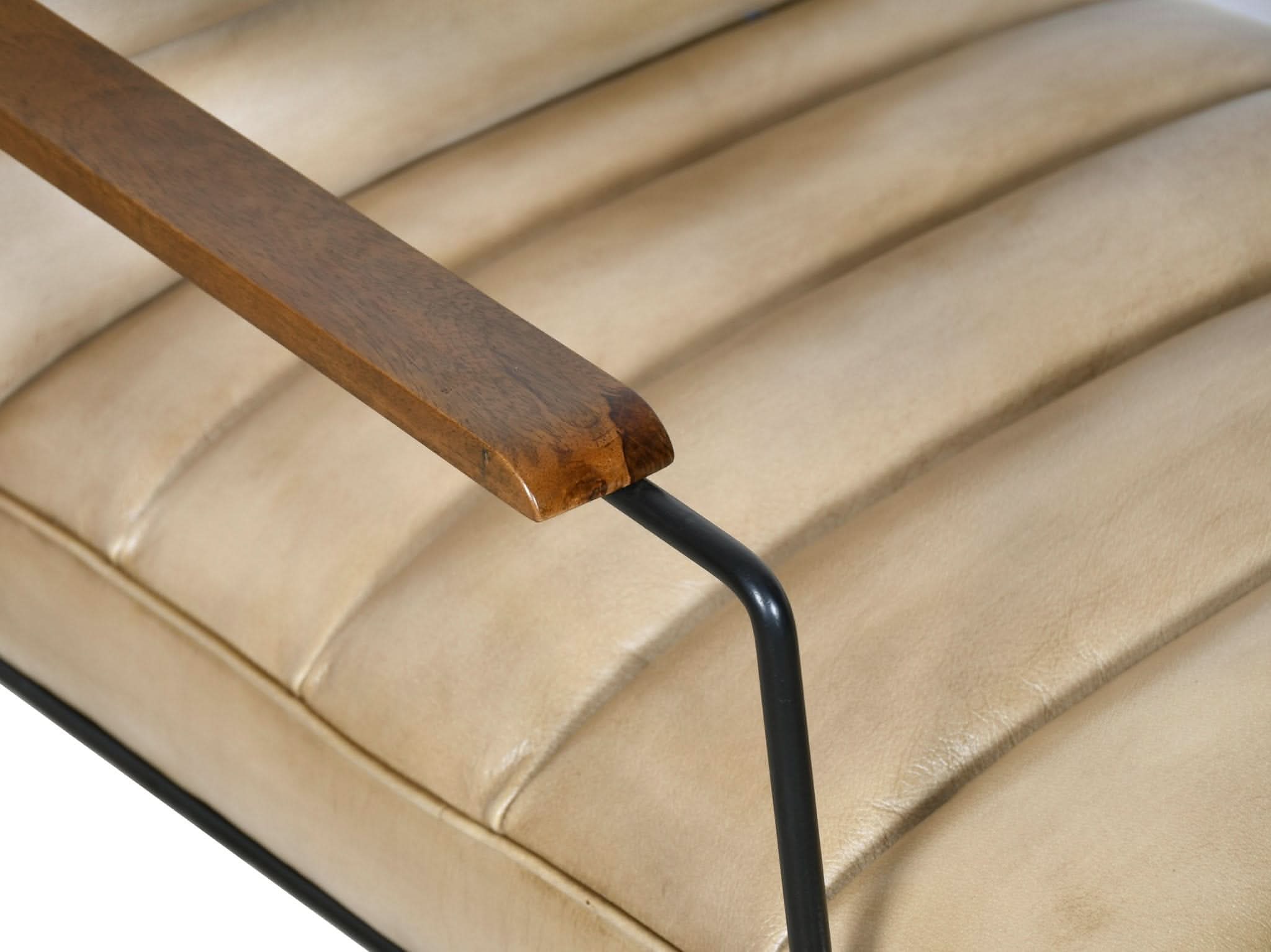 Melbourne Mid - Century Modern Accent Chair in Antique Ivory - Home Trends & Design