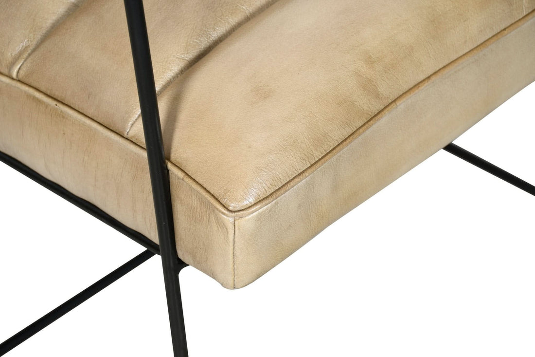 Melbourne Mid - Century Modern Accent Chair in Antique Ivory - Home Trends & Design