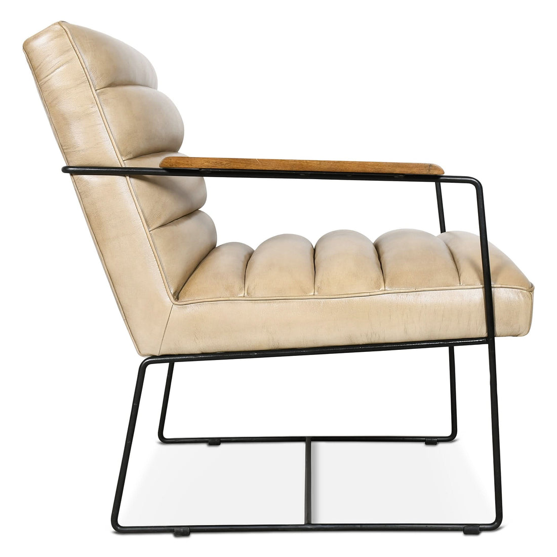 Melbourne Mid - Century Modern Accent Chair in Antique Ivory - Home Trends & Design