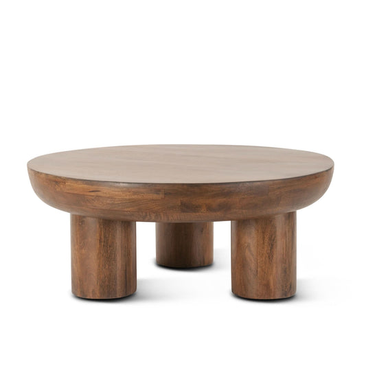 Noto 39" Round Coffee Table in Acorn Brown - Home Trends & Design