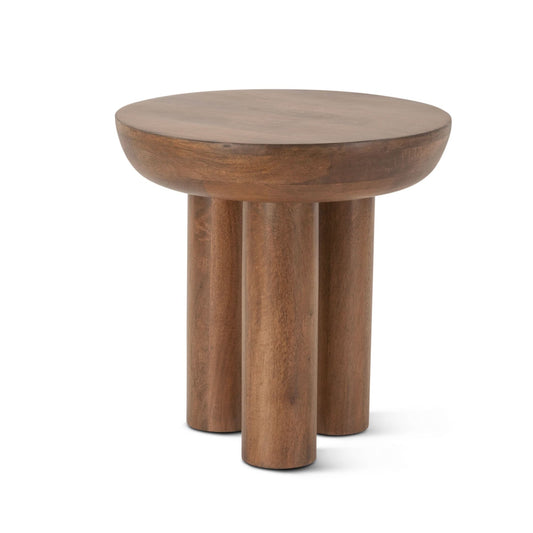 Noto 20" Round Side Table in Acorn Brown - Home Trends & Design