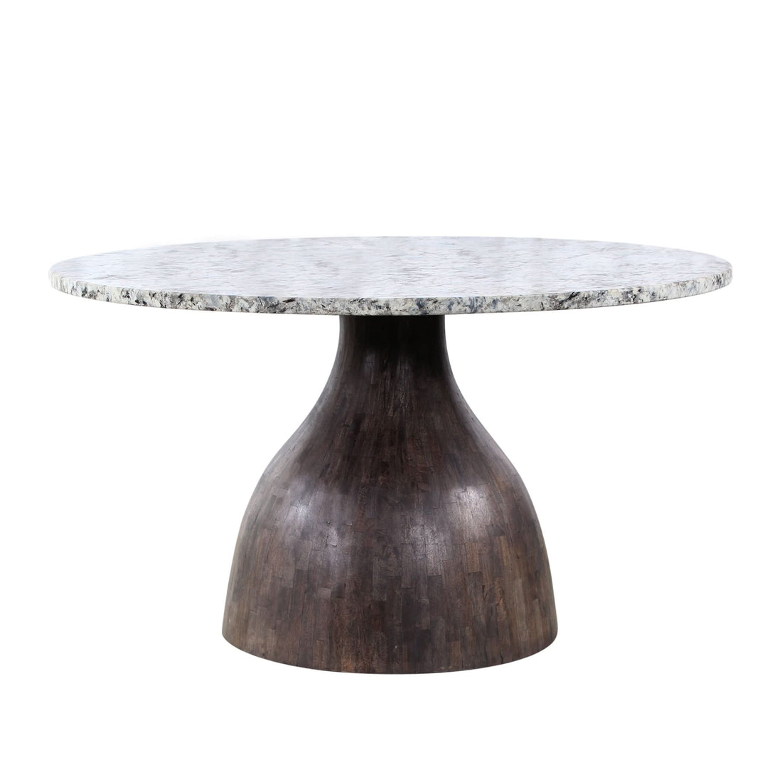 Fargo 54" Round Dining Table with Alaska White Marble and Blackwash Base - Home Trends & Design