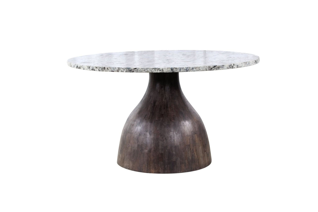 Fargo 54" Round Dining Table with Alaska White Marble and Blackwash Base - Home Trends & Design