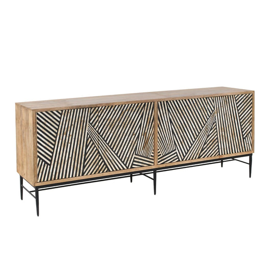 Fargo 80" Modern Mango Wood Sideboard with Bone Inlay - Home Trends & Design