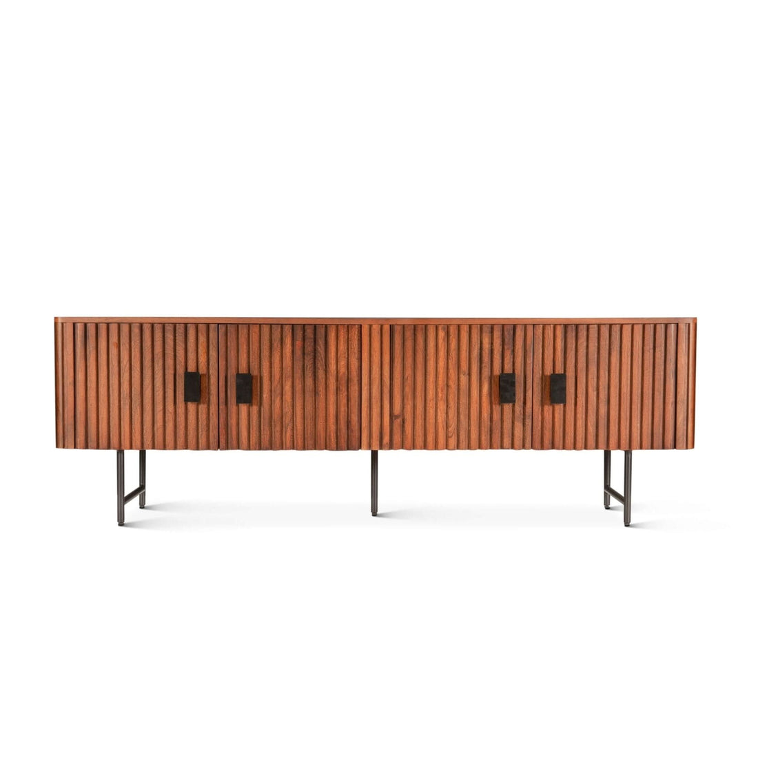 Halden 67" Acacia Wood Plasma Cabinet in Pecan Brown - Home Trends & Design
