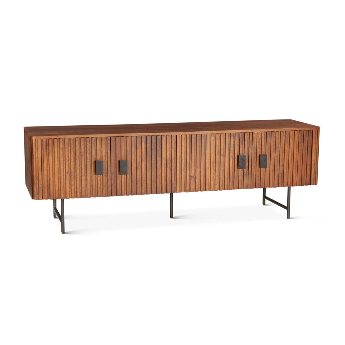 Halden 67" Acacia Wood Plasma Cabinet in Pecan Brown - Home Trends & Design