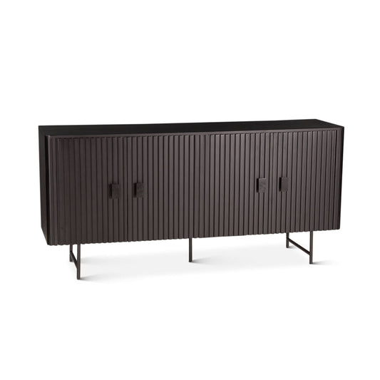 Halden 67" Acacia Wood Sideboard in Matte Black - Home Trends & Design