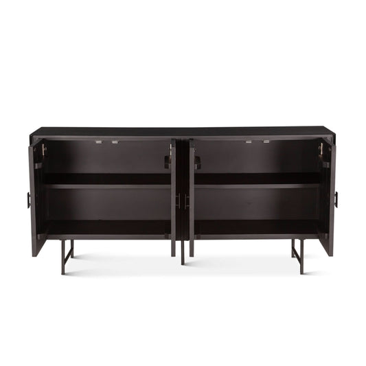  Halden 67" Acacia Wood Sideboard in Matte Black - Home Trends & Design 