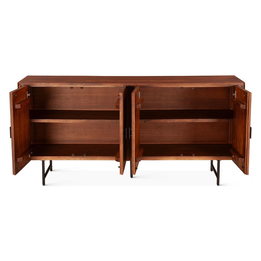  Halden 67" Acacia Wood Sideboard in Pecan Brown - Home Trends & Design 