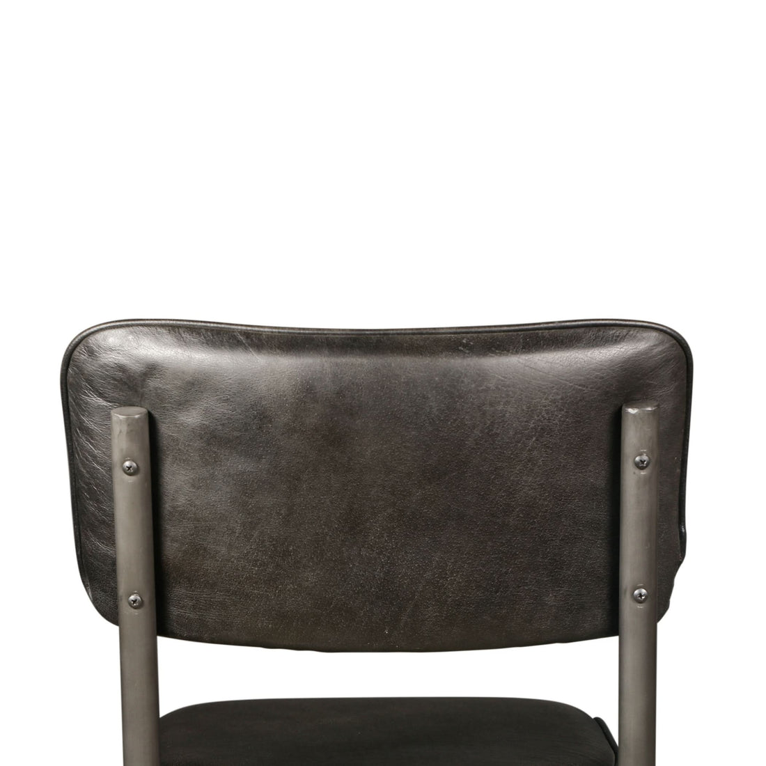 William 17" Ebony Leather and Iron Dining Chair - Home Trends & Design