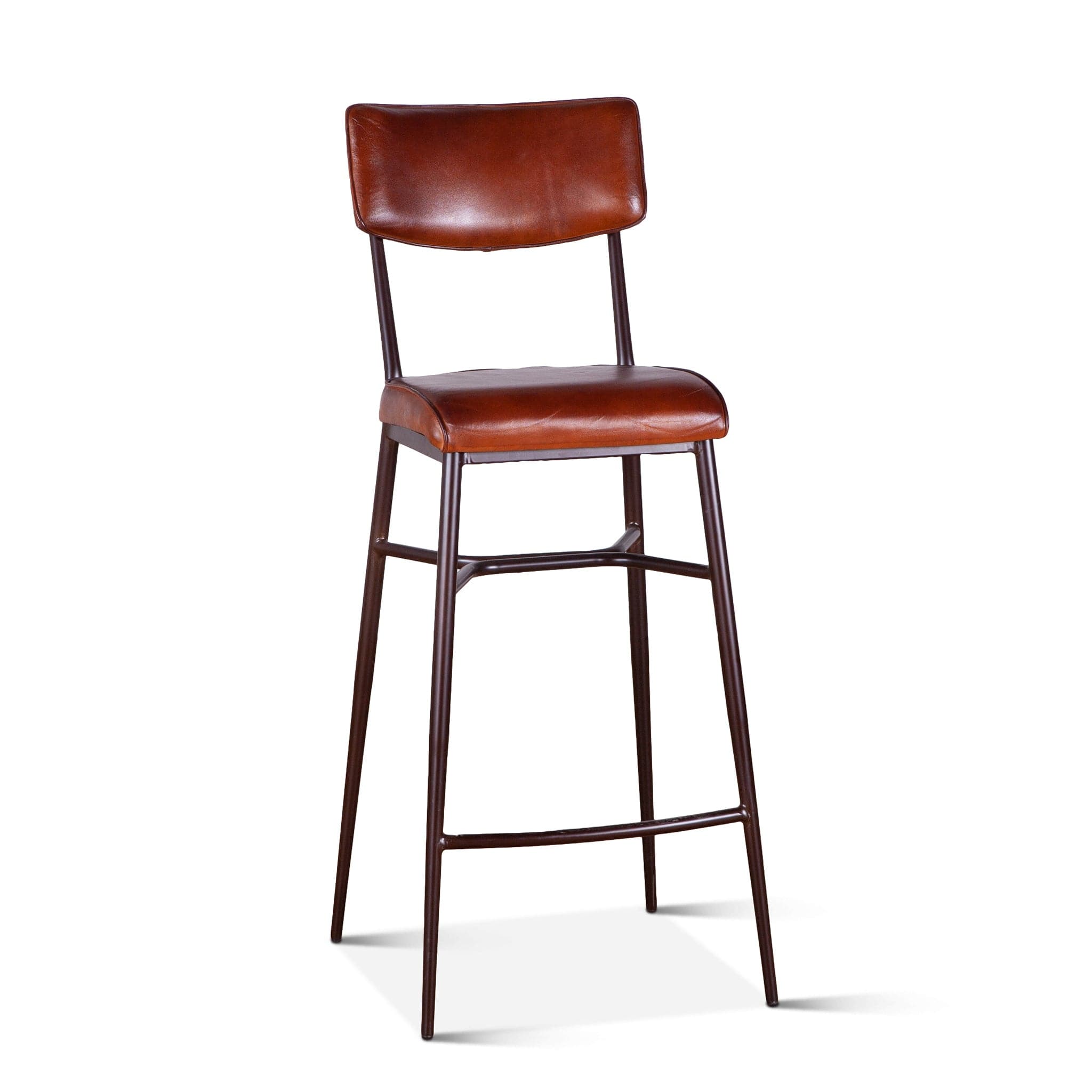 Hudson High Back Leather Bar Chair