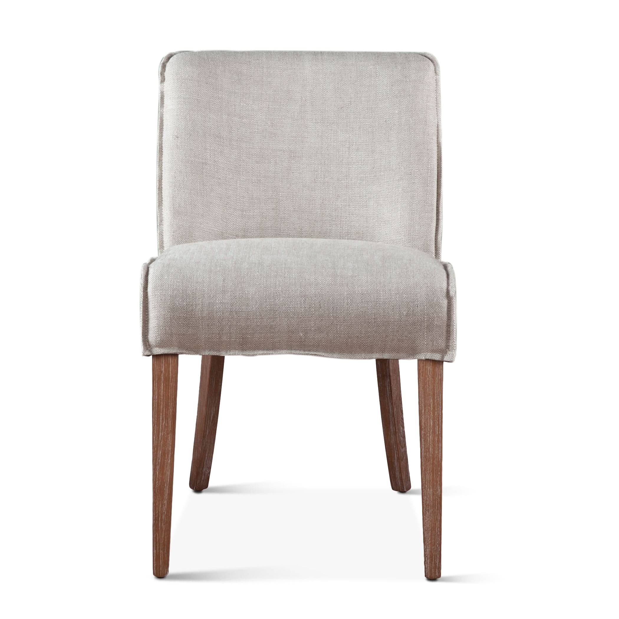 Avery Casual Off White Linen Dining Chair with Natural Legs - Home Trends & Design