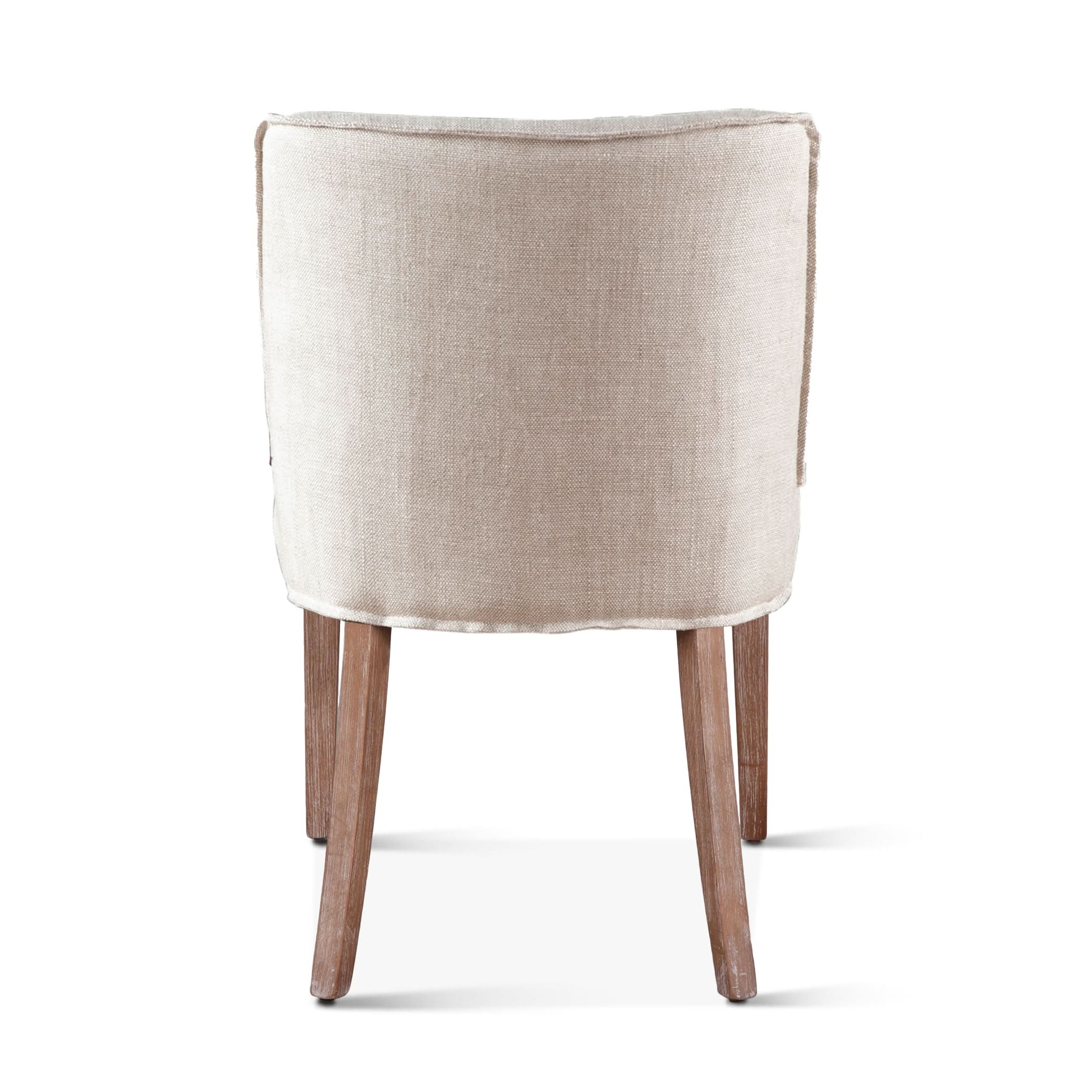 Avery Casual Off White Linen Dining Chair with Natural Legs - Home Trends & Design