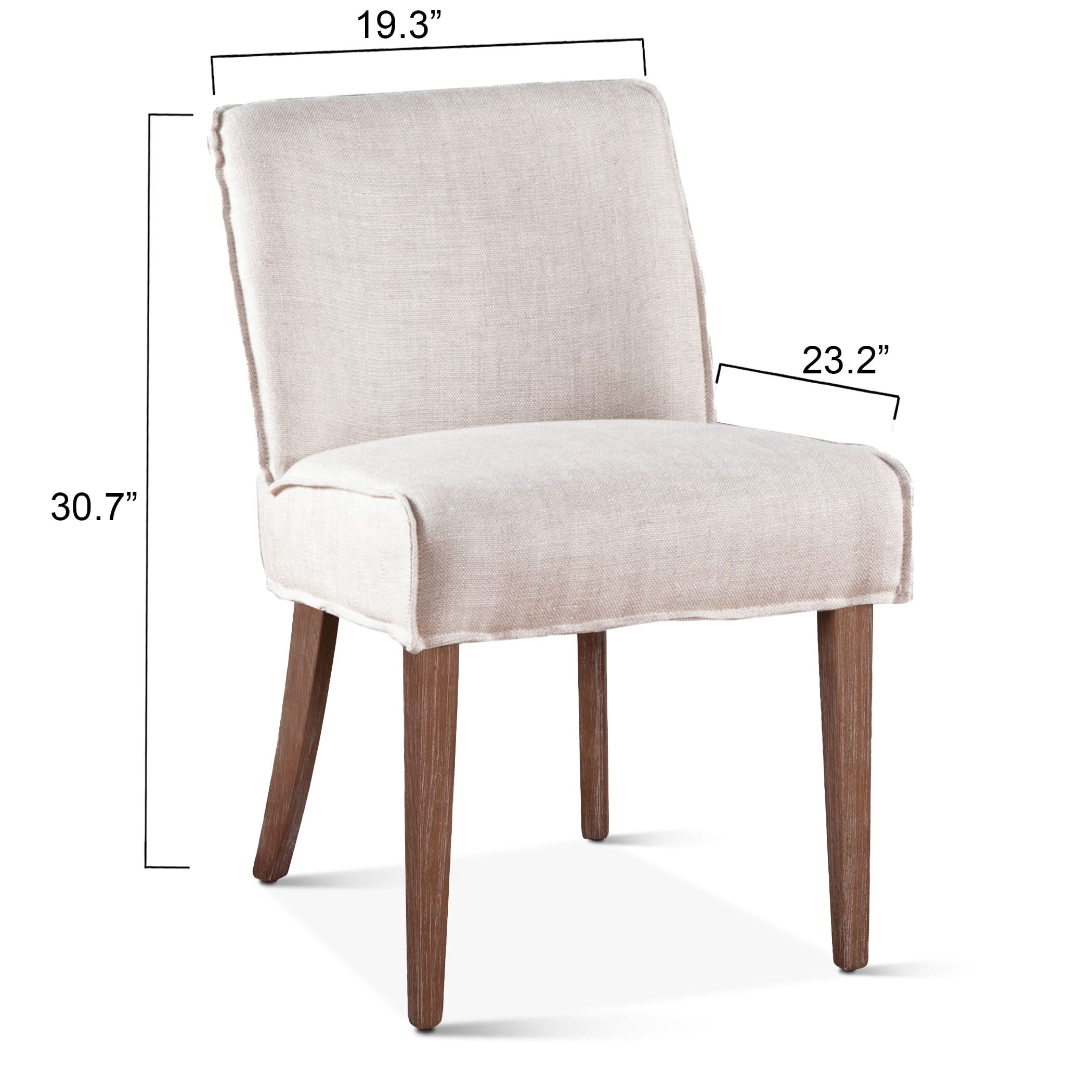 Avery Casual Off White Linen Dining Chair with Natural Legs - Home Trends & Design