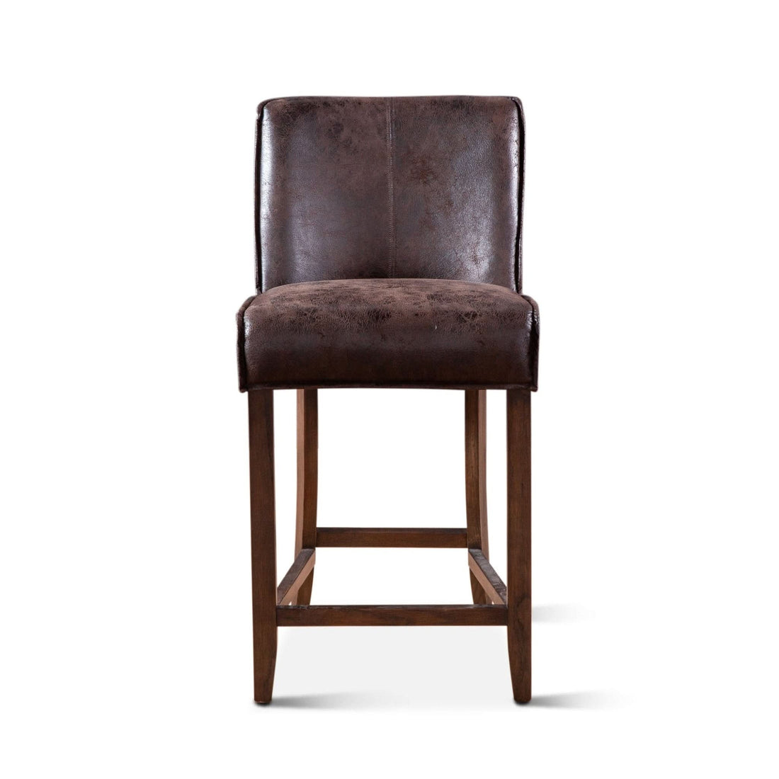 Avery Casual Dark Brown Leather Counter Chair with Matte Brown Legs - Home Trends & Design
