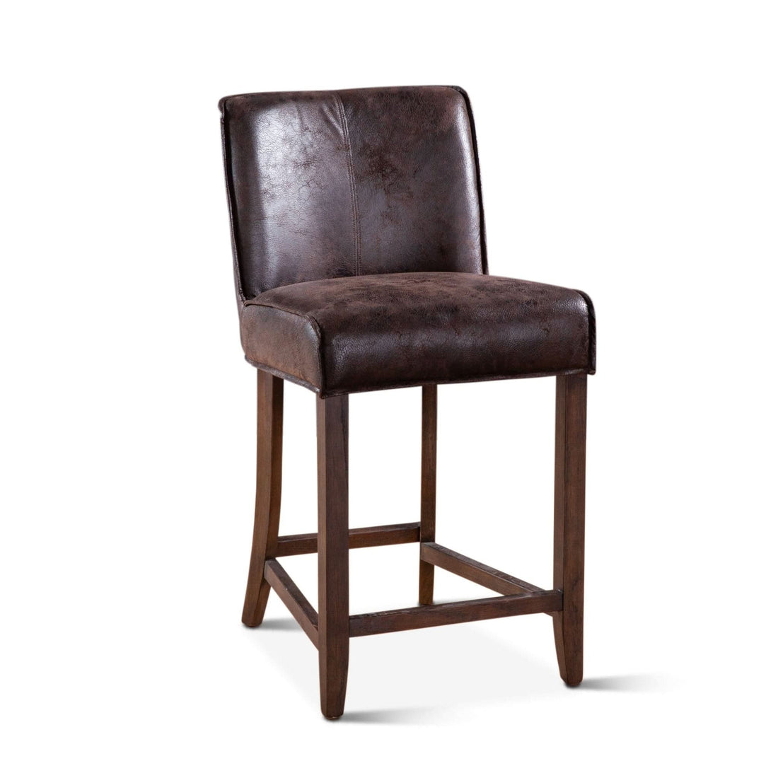 Avery Casual Dark Brown Leather Counter Chair with Matte Brown Legs - Home Trends & Design