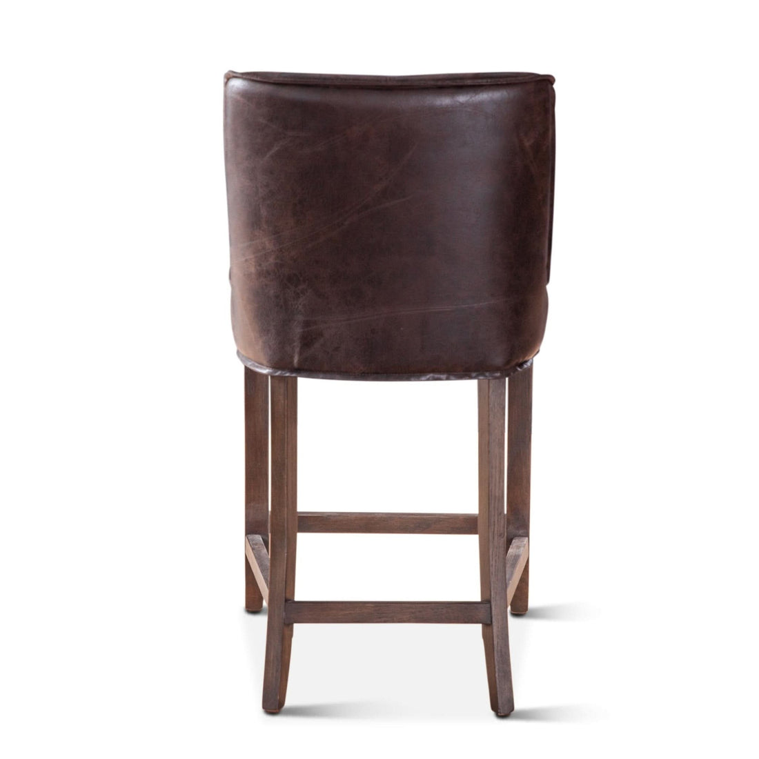 Avery Casual Dark Brown Leather Counter Chair with Matte Brown Legs - Home Trends & Design