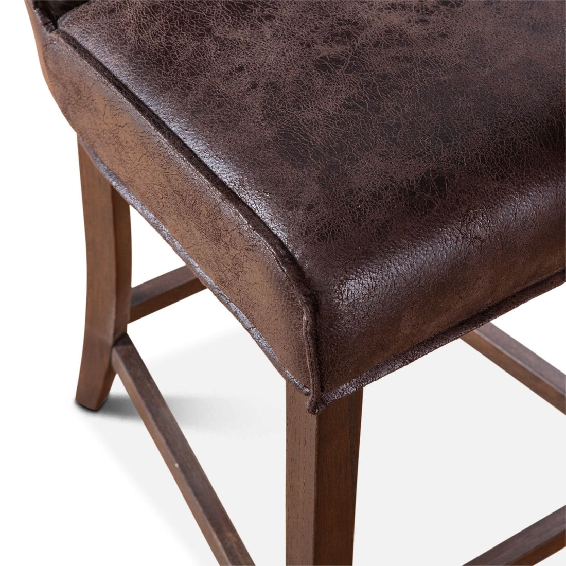 Avery Casual Dark Brown Leather Counter Chair with Matte Brown Legs - Home Trends & Design