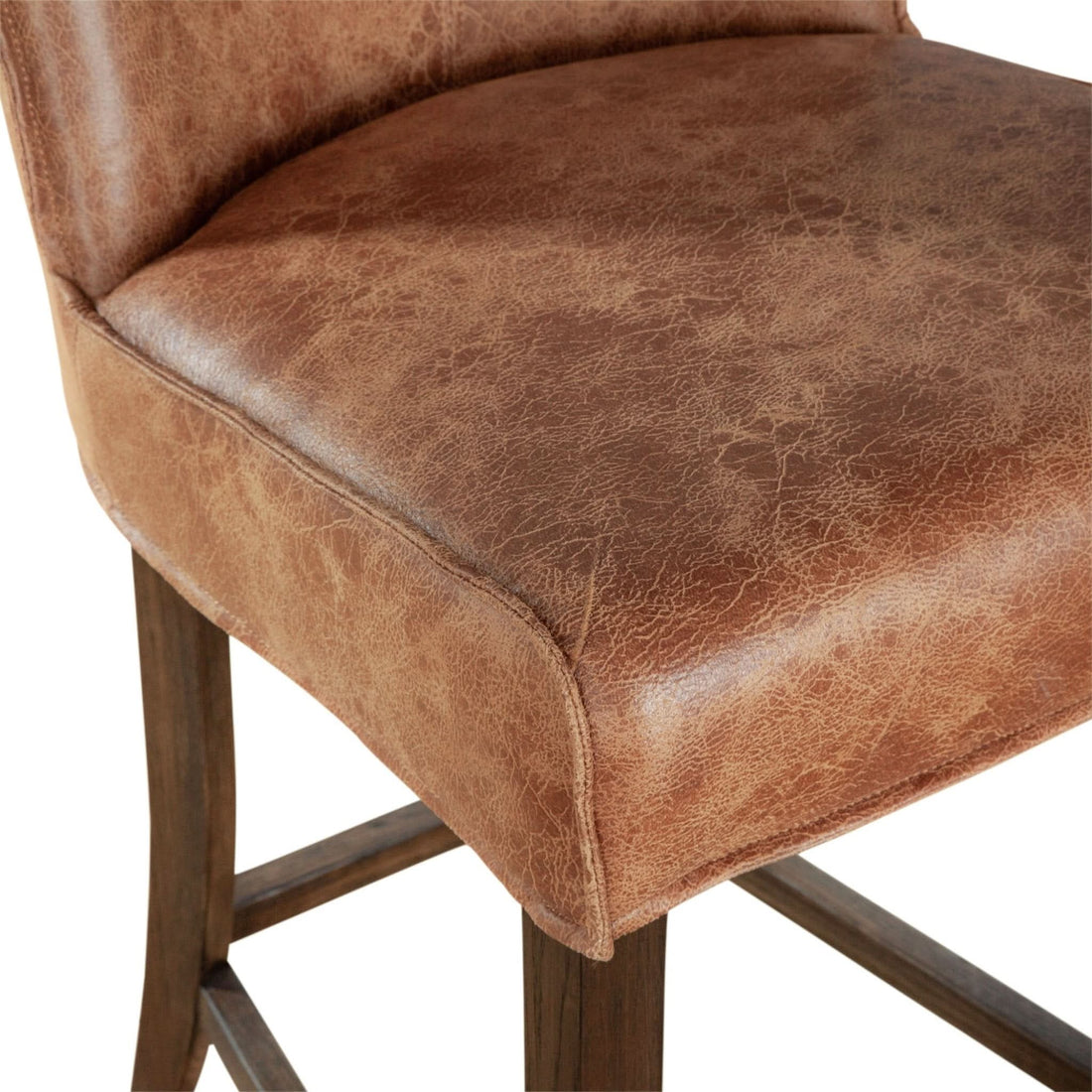 Avery Casual Vintage Tan Leather Counter Chair with Matte Brown Legs - Home Trends & Design