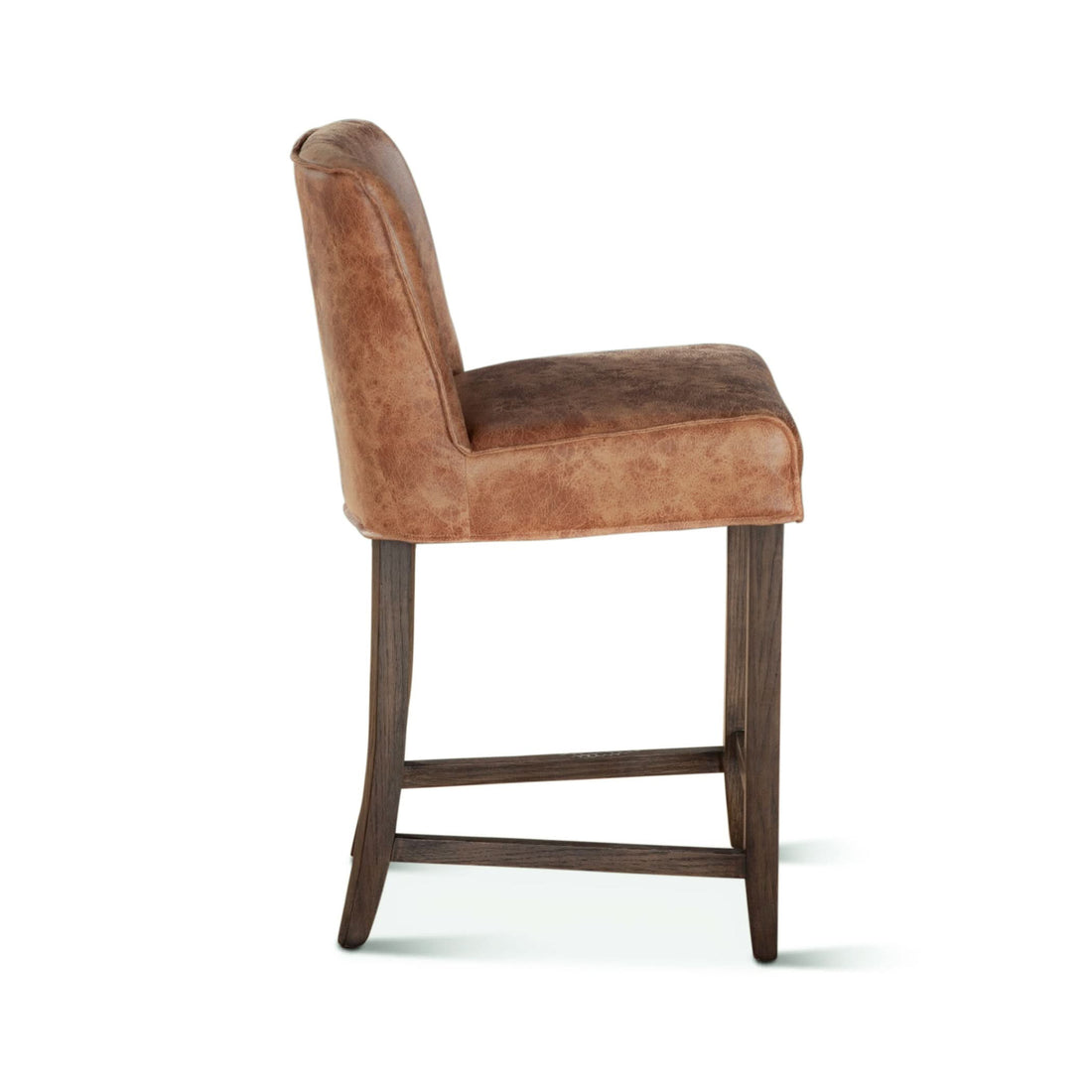 Avery Casual Vintage Tan Leather Counter Chair with Matte Brown Legs - Home Trends & Design