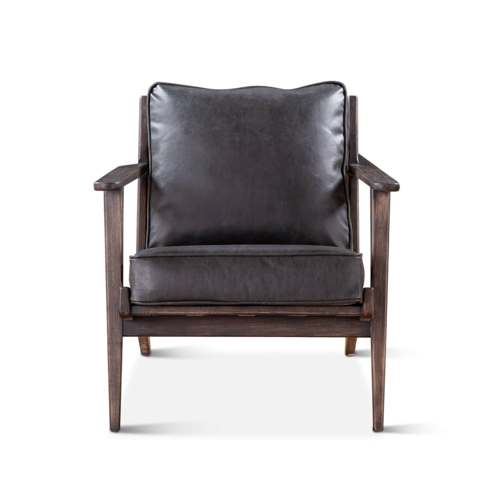 Robert Modern Black Leather Arm Chair - Home Trends & Design