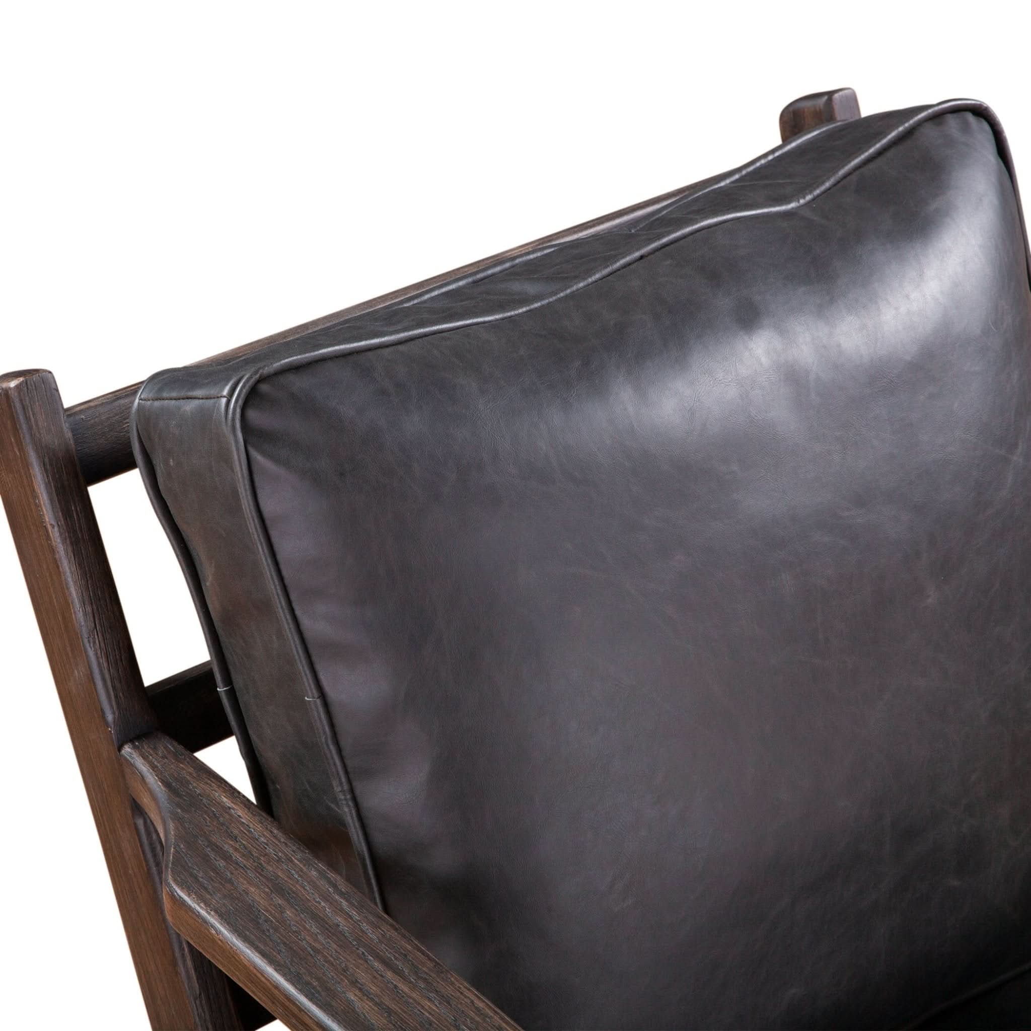 Robert Modern Black Leather Arm Chair - Home Trends & Design