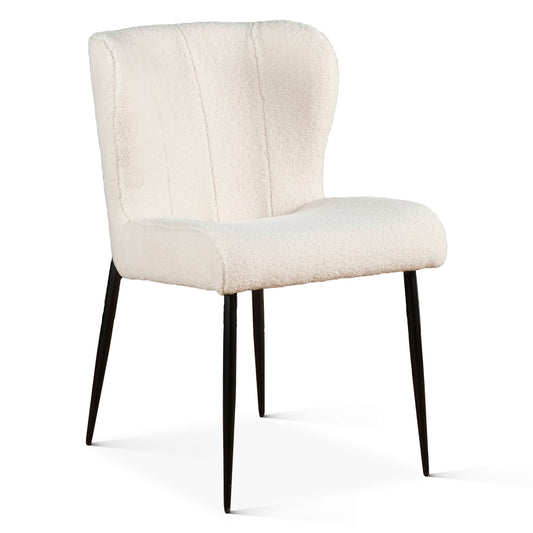 Isabella White Boucle Modern Dining Chair - Home Trends & Design