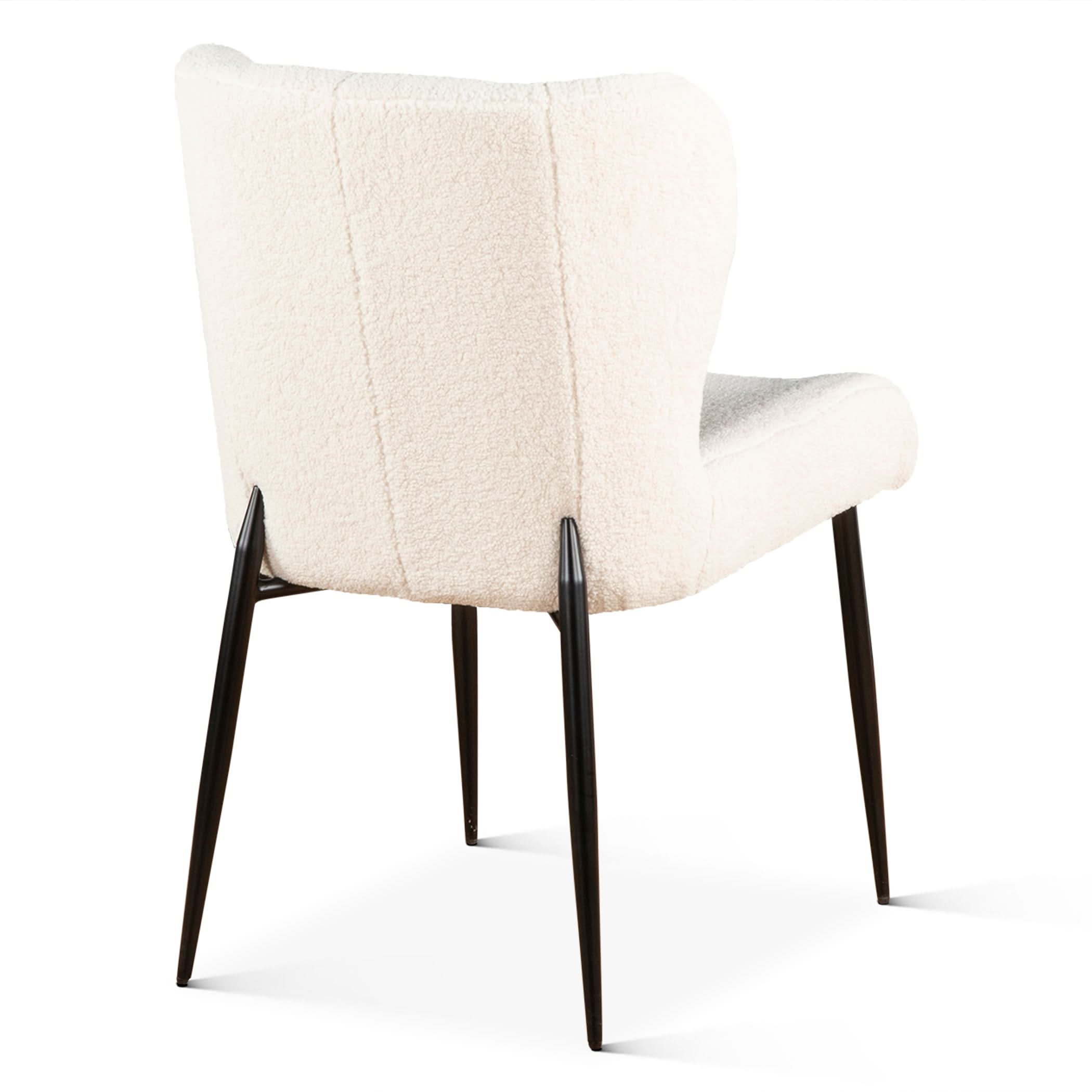 Isabella White Boucle Modern Dining Chair - Home Trends & Design