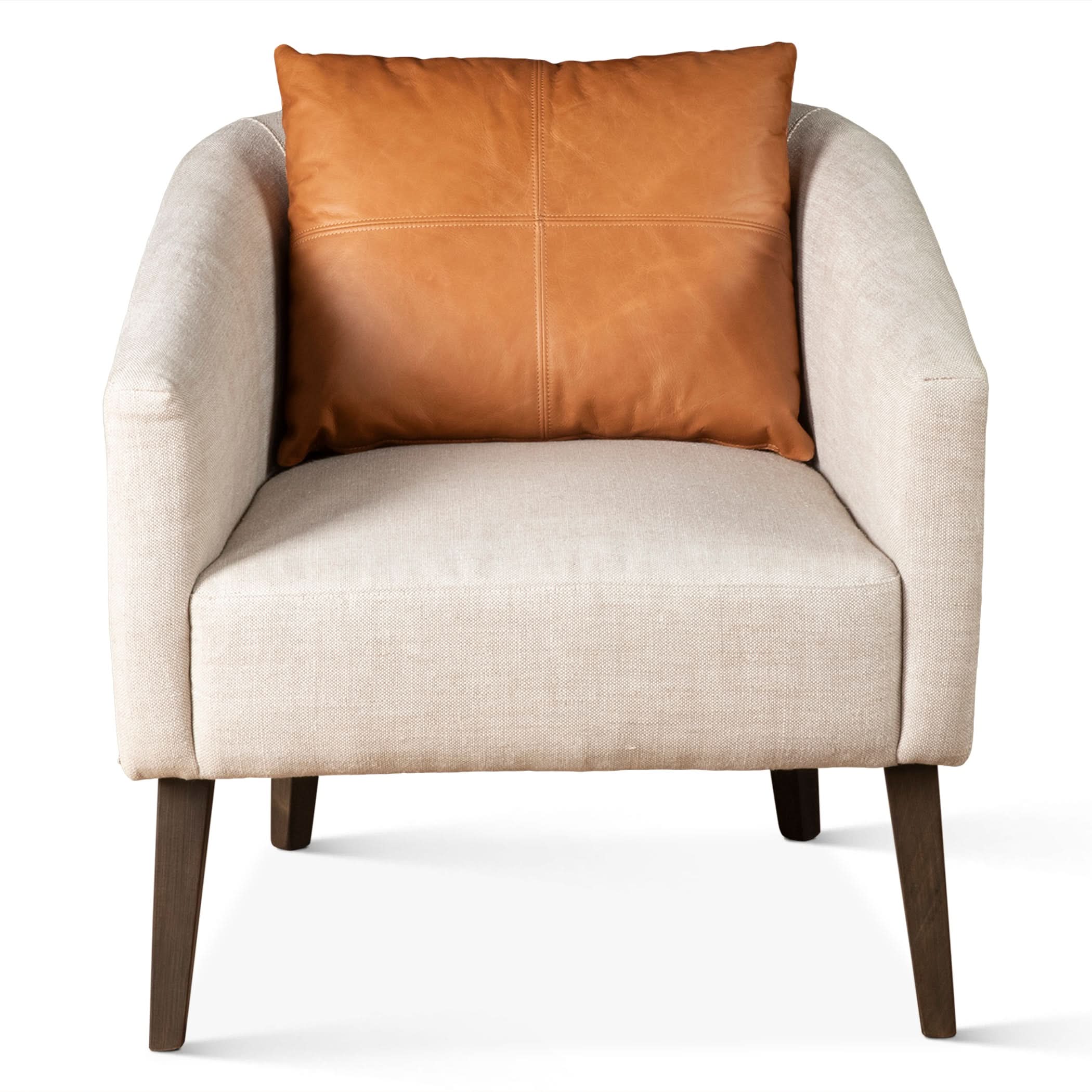 Olivia Casual Beige Linen Armchair - Home Trends & Design