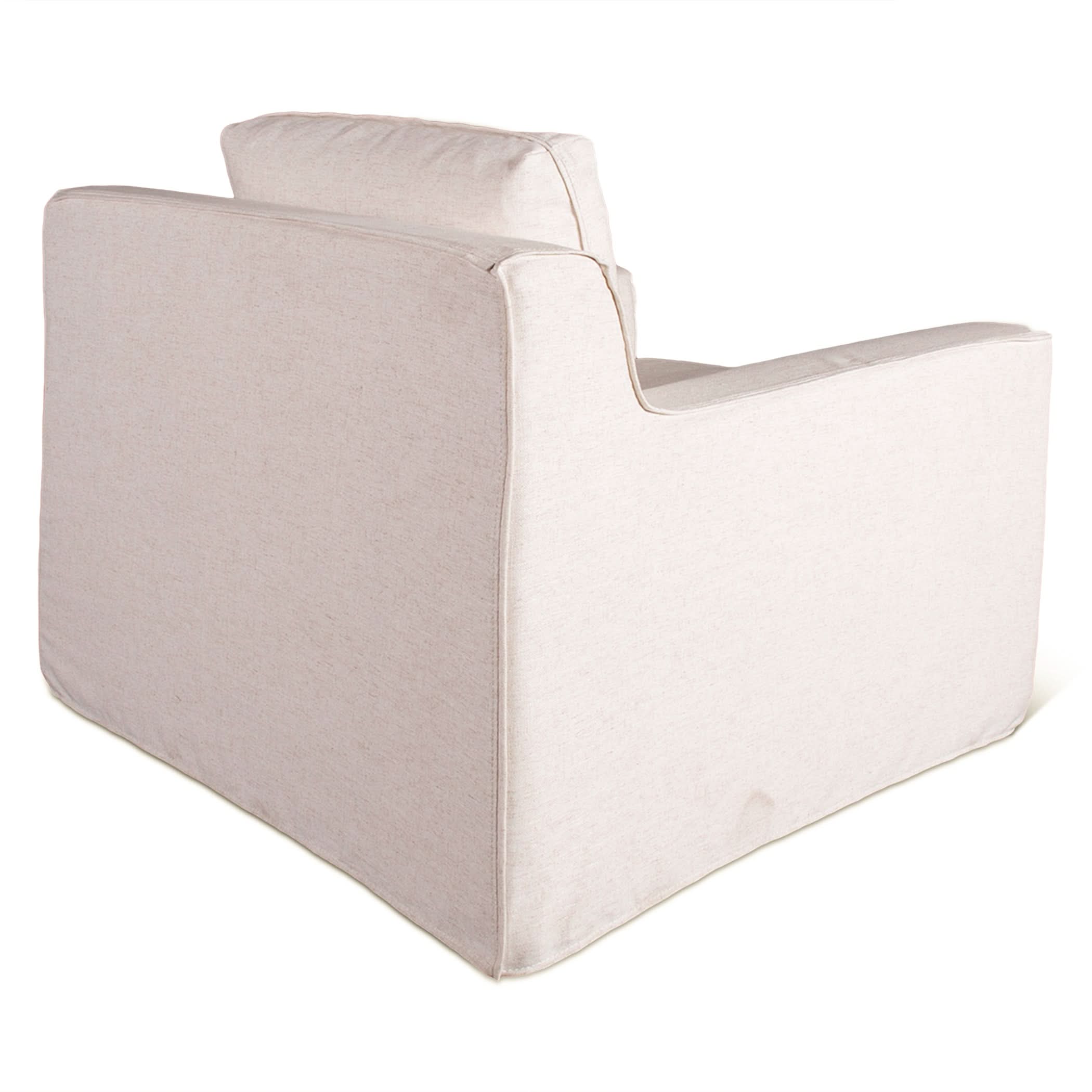 Oliver White Linen Slipcover Armchair - Home Trends & Design