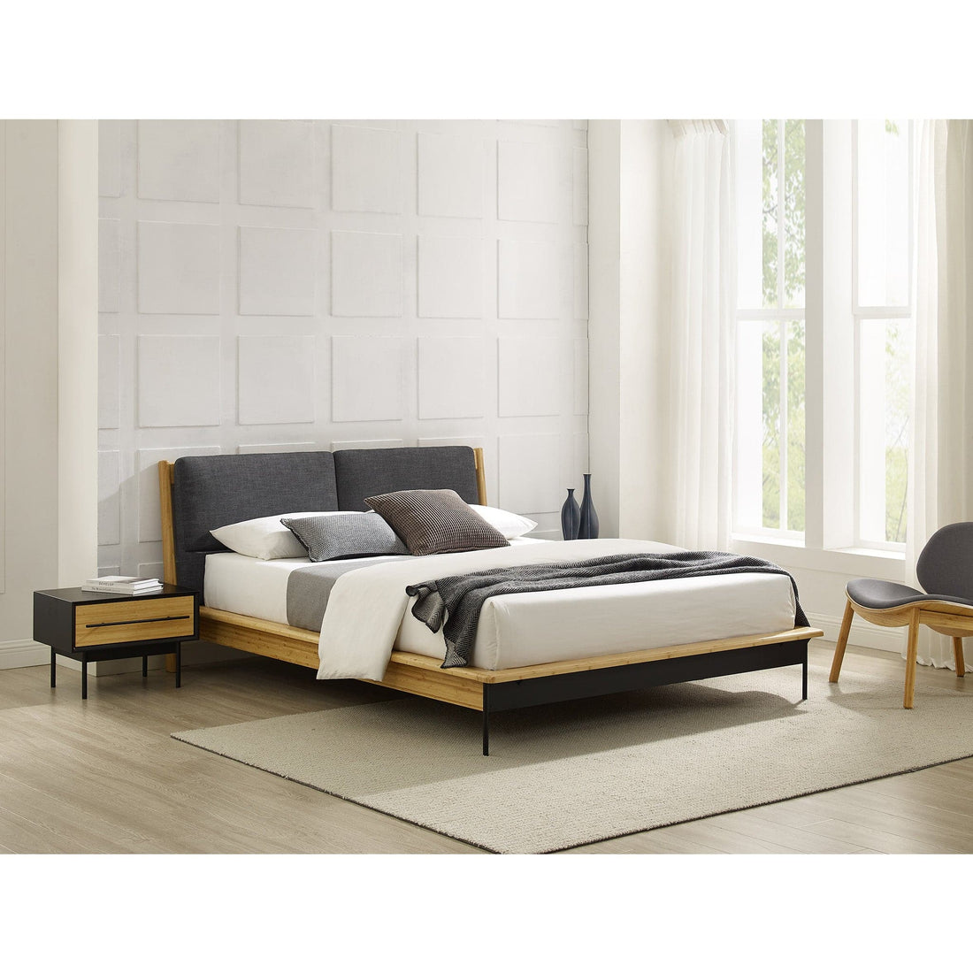 Santa Cruz Platform Bed with Fabric