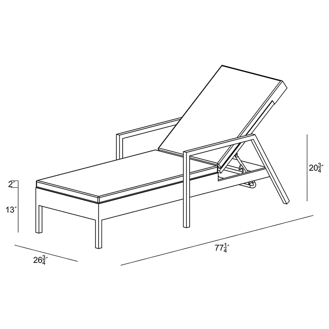 Arden Reclining Chaise Lounge