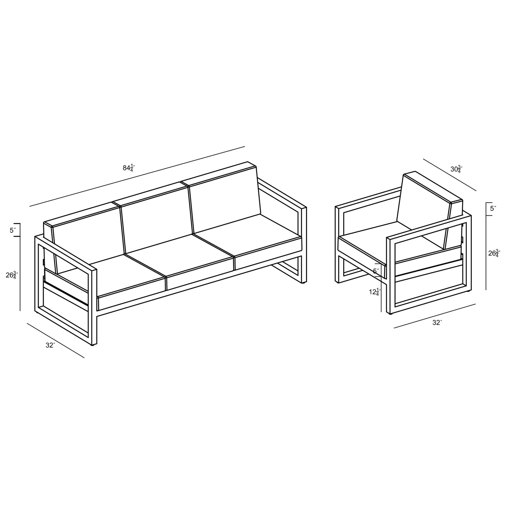 Avion 2 Piece Sofa Set