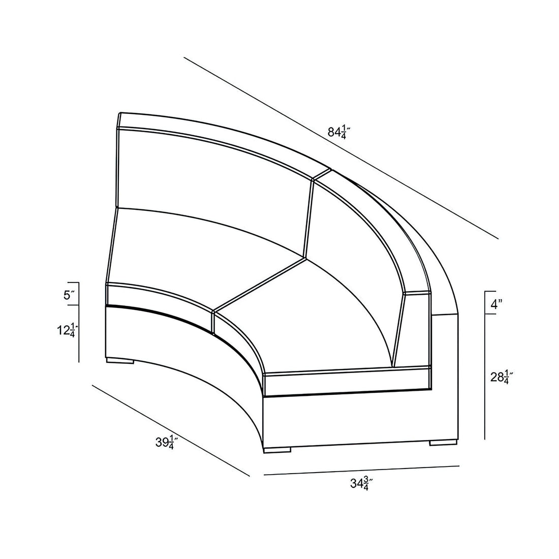 District Curved Loveseat