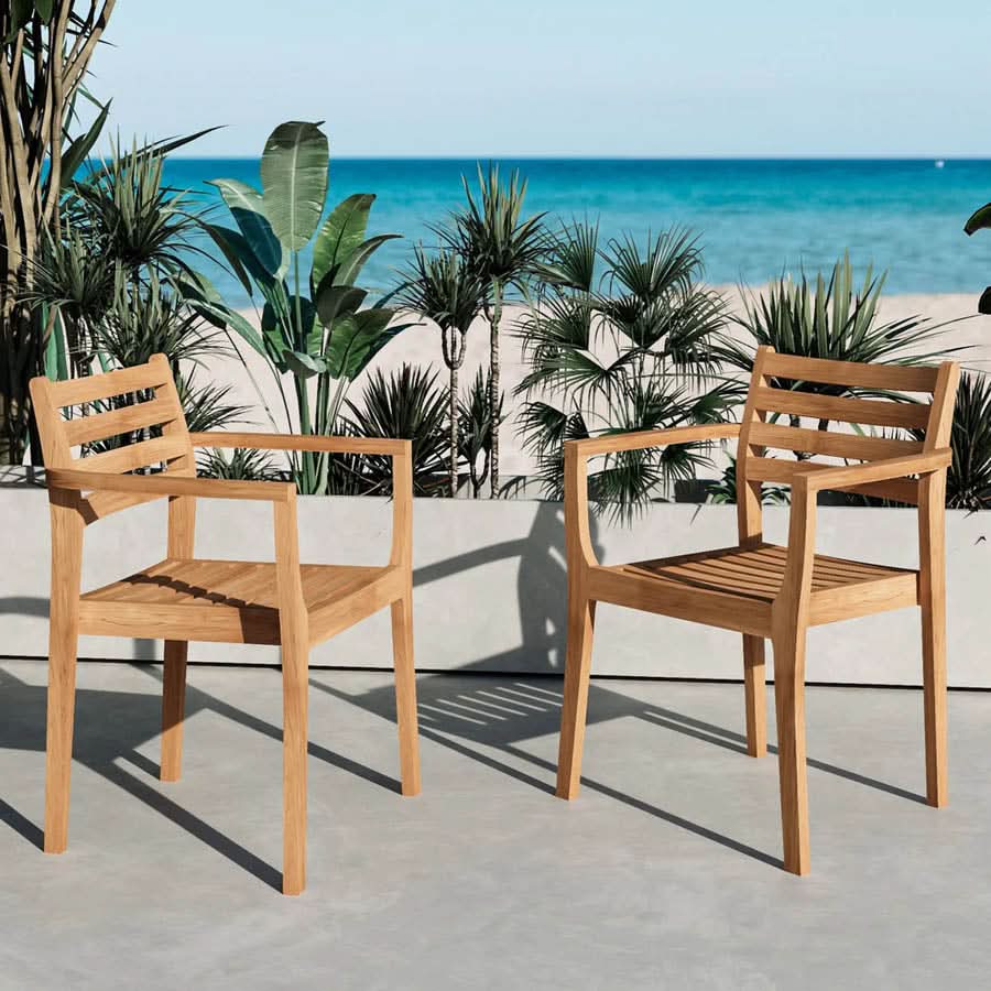 Stackable Armchars HiTeak Kolding Stacking Armchair – Haiku Designs
