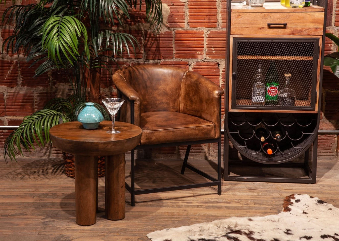 Brisbane 22" Leather Arm Chair - Home Trends & Design