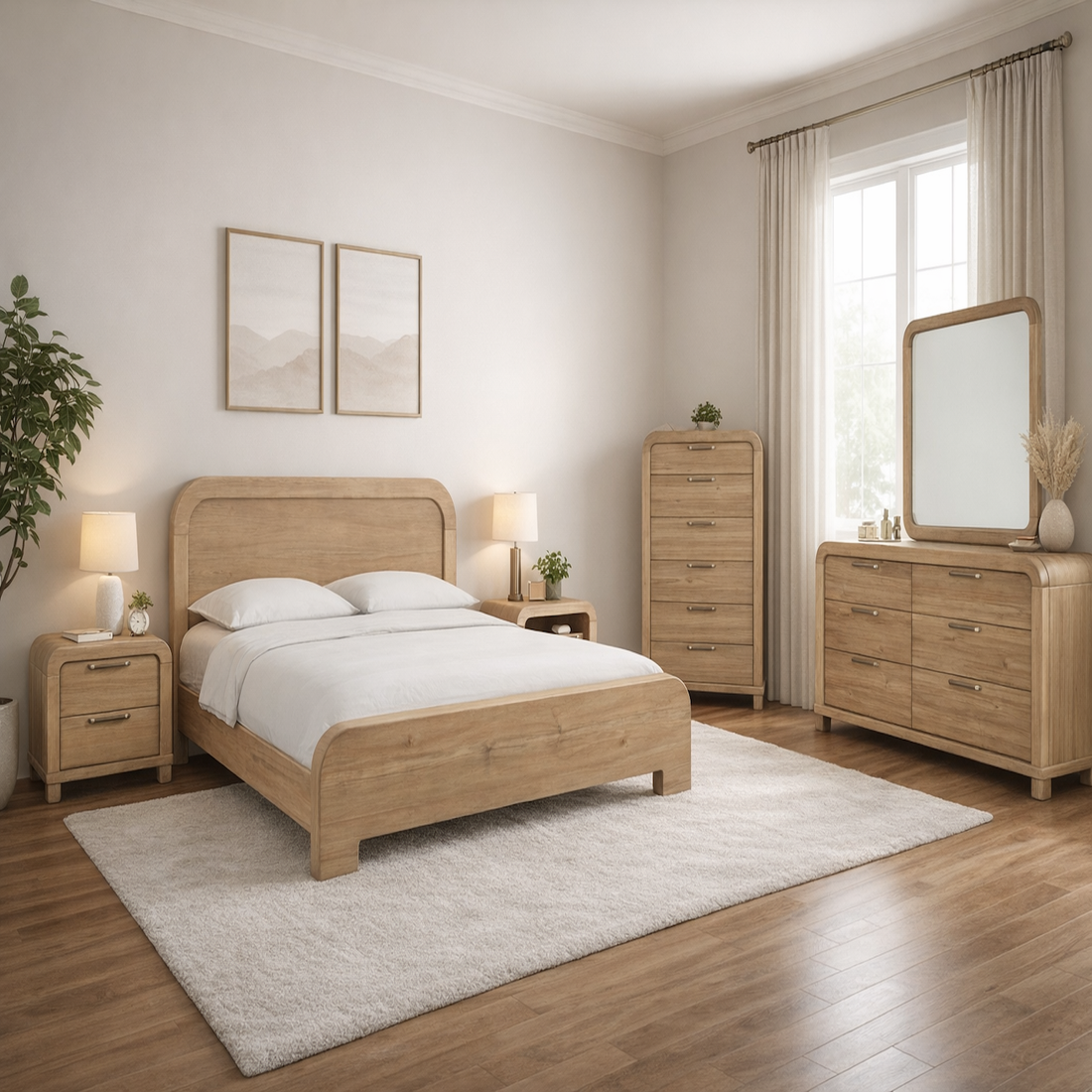 Kione Acacia Wood Platform Bed
