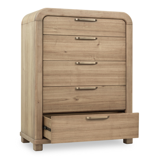 Kione Five Drawer Acacia Wood Chest