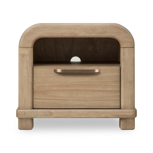 Kione One Drawer Acacia Wood Nightstand