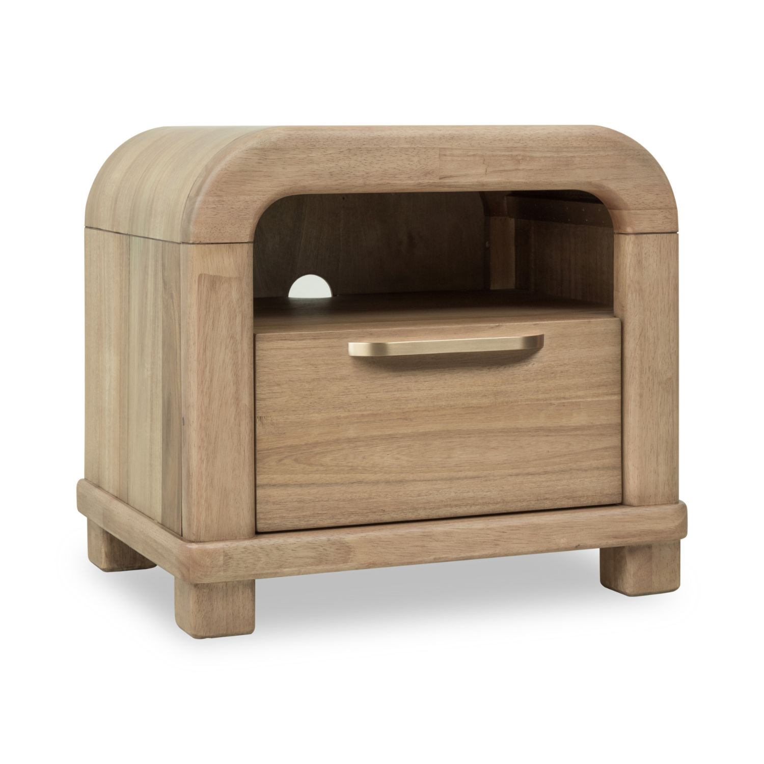 Kione One Drawer Acacia Wood Nightstand