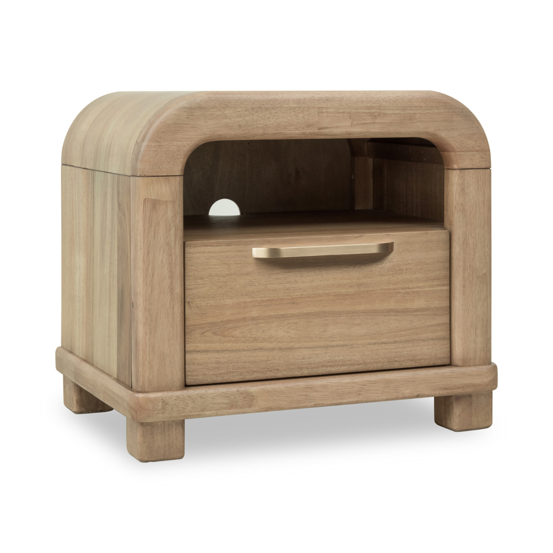 Kione One Drawer Acacia Wood Nightstand